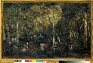 Interieur de bois genannt der Alte Schlafsaal von Bas-Breau (Wald von Fontainebleau)