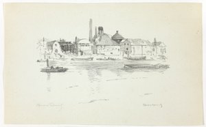 Battersea vom Fluss, Ebbe von Theodore Roussel