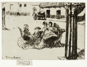 Kleine Mädchen und Kinderwagen, Chelsea Embankment