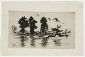 Die Themse, Abend von Theodore Roussel