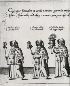 Herolde im Trauerzug von Sir Philip Sidney auf dem Weg zur St. Pauls Kathedrale, 1587 von Theodore de Bry