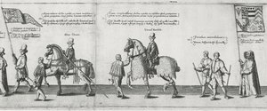 Yeomen Usher im Trauerzug von Sir Philip Sidney auf dem Weg zur St. Pauls Kathedrale, 1587 von Theodore de Bry