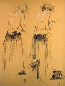 Zwei Studien von Frauen von hinten gesehen von Théophile Alexandre Steinlen