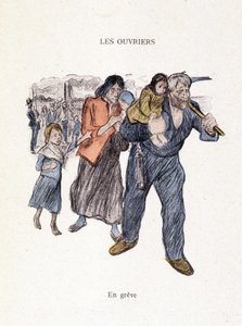 Arbeiter: im Streik in „In Life“, von Steinlen 1901