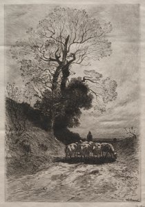 Rückkehr der Herde, ca. 1870 von Theophile Narcisse Chauvel