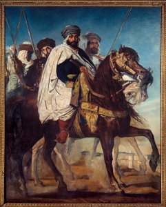Ali Ben Ahmed, letzter Kalif von Konstantin und Anführer des Harakta-Stammes, gefolgt von seiner Eskorte vor Konstantin von Théodore Chassériau