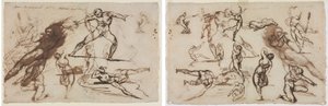 Géricault - Blatt mit Skizzen (recto) Blatt mit Skizzen (verso), 1819 von Theodore Gericault