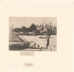 Ansicht des Flusses mit Booten von Théodore Roussel (signed by artist)