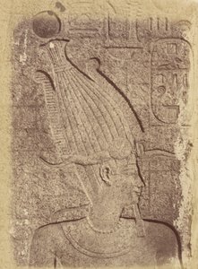 Nahaufnahme einer Skulptur (Profil eines Kopfes), Karnak von Théodule Devéria