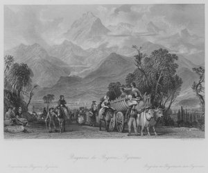 Bagnères-de-Bigorre, Pyrenäen (Gravur)