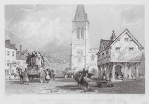 Market Harborough, Leicestershire (Gravur) von Thomas (after) Allom