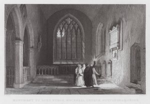 Denkmal für Lord Byron, Hucknall Kirche, Nottinghamshire von Thomas (after) Allom