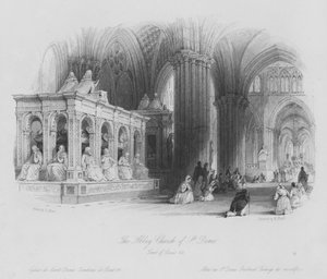 Die Abteikirche von St. Denis, Grab von Ludwig XII. (Gravur)