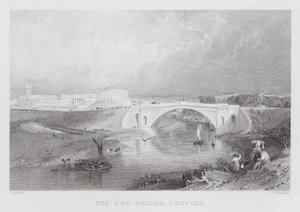 The New Bridge, Chester (Stich) von Thomas (after) Allom