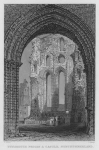 Tynemouth Priory und Castle, Northumberland von Thomas (after) Allom