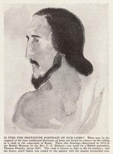 Porträt von Jesus Christus aus den Katakomben von Rom von Thomas (after) Heaphy
