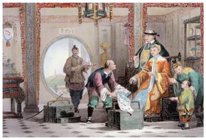 Wohnung in einem Mandarinhaus, in der Nähe von Nanking, China, 1843 von Thomas Allom