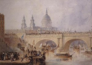 Ausschiffung des Lord Mayor an der Blackfriars Bridge, ca. 1830