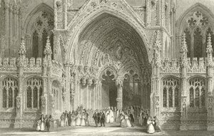 Eingang zur Kathedrale von Lincoln von Thomas Allom