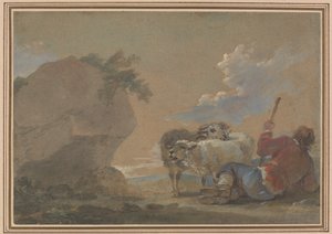 Landschaft mit Schäfer und Schafen von Thomas Barker