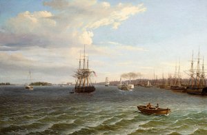 Blick auf Philadelphia, Blick nach Süden auf den Delaware River von Thomas Birch
