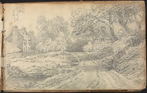 Album mit Landschafts- und Figurenstudien: Eine Straße bei Berkhampstead, Hertfordshire. 8. Sept. 1811