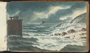 Album mit Landschafts- und Figurenstudien: Sturm auf See