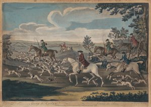 Jagd [Satz von vier]: 1. Auf dem Weg zur Deckung (Titel auch auf Französisch eingeschrieben) von Thomas Burford