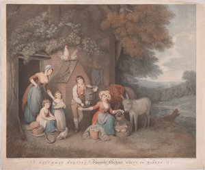 Samstagmorgen, Lieblingshühner gehen auf den Markt von Thomas Burke