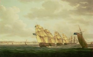 Nelson auf der "Theseus" mit dem Inshore-Geschwader vor Cadiz, Juli 1797