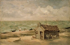 Eine Fischerhütte am Meer, frühes 19. Jahrhundert von Thomas Churchyard
