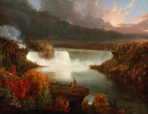 Entfernter Blick auf die Niagarafälle