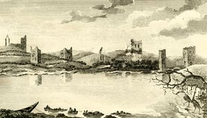 Nördliche Ansicht der Ruinen von Clomines, Co. Wexford