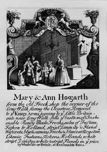 Handelskarte für Mary und Ann Hogarths Laden, 1807, 1827
