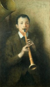 Der Klarinettenspieler, ca. 1892 von Thomas Cooper Gotch