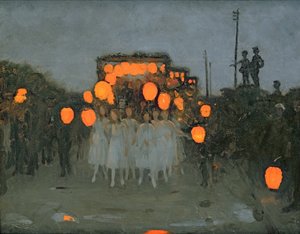 Die Laternenparade ca. 1918 von Thomas Cooper Gotch