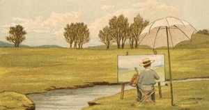 Heimleben: Kind malt auf dem Anwesen von Thomas Crane