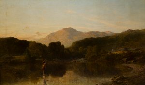 Eine bergige Flusslandschaft, ca. 1838-86 von Thomas Danby