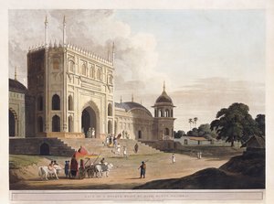 Tor einer Moschee, gebaut von Hafiz Ramut, Pillibeat, 1825-1826 von Thomas Daniell
