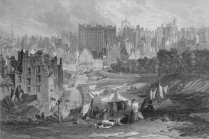 Edinburgh Altstadt von der Princes Street, 1841 von Thomas Dobbie