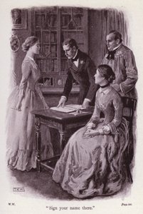 Illustration für Die Frau in Weiß von Wilkie Collins von Thomas Eyre Macklin