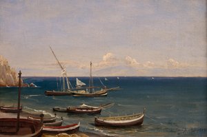 Boote am Strand von Amalfi