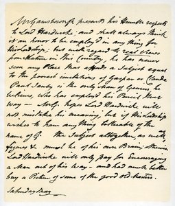 Brief von Thomas Gainsborough an Lord Hardwicke, um 1760-1770