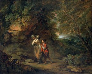 Felsige Landschaft mit Hagar und Ismael von Thomas Gainsborough