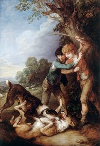 Zwei Hirtenjungen mit kämpfenden Hunden von Thomas Gainsborough