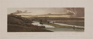Eine Auswahl von zwanzig der malerischsten Ansichten in Paris: Die Wasserwerke in Marli..., 1803 von Thomas Girtin