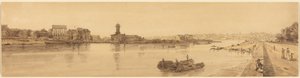 Blick auf das Dorf Chaillot von der Pont de la Concorde: Tafel 17 von Thomas Girtin