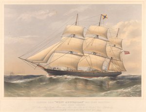 Klipperschiff West Australian 600 Tonnen Register, ca. 1857-60 von Thomas Goldsworth Dutton