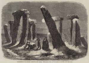 Stonehenge bei Mondlicht, aus dem neuen Drama, Der Borgia-Ring, im Adelphi-Theater