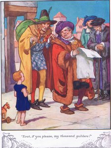 "Zuerst bitte, meine tausend Gulden" von Thomas Heath Robinson